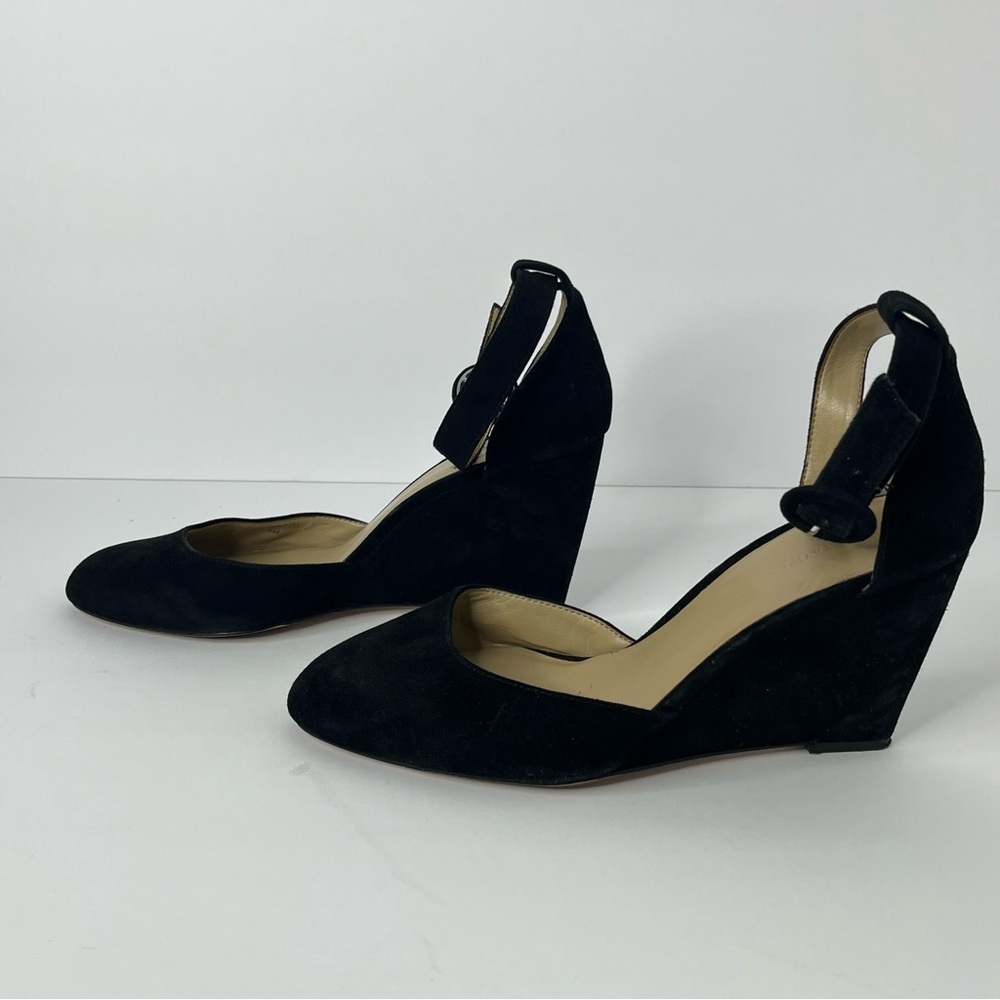 ANN TAYLOR Black‎ Suede Wedges Sz 9